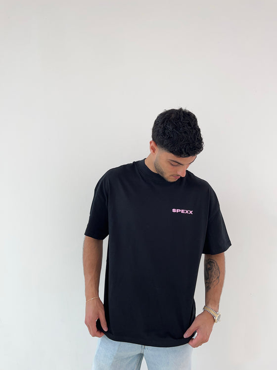SpeXX oversized t-shirt black & pink