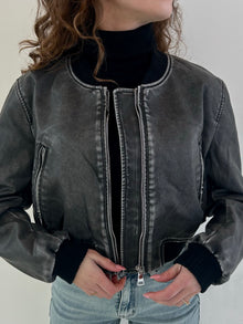  Leather bomber jacket